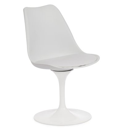 TETCHAIR TULIP FASHION CHAIR (mod.109) пластик/экокожа, белый, основание белое