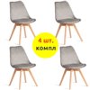 TETCHAIR TULIP SOFT (mod. 053V) компл. 4 шт., вельвет светло-серый HLR39, ножки дерево натуральный фото 1