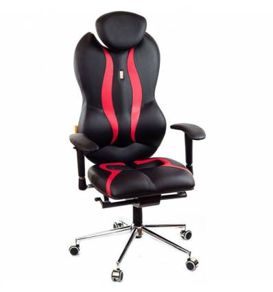 Кресло Kulik-System Grande для руководителя, ортопедическое, цвет черно-красный
