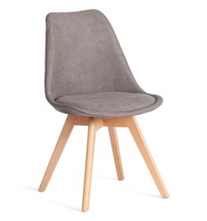 TETCHAIR TULIP SOFT (mod. 053V) ткань серый LY1701-26, ножки дерево натуральный