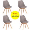 TETCHAIR TULIP SOFT (mod. 053V) компл. 4 шт., ткань серый LY1701-26, ножки дерево натуральный фото 1