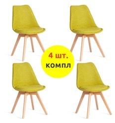 TETCHAIR TULIP SOFT (mod. 053V) компл. 4 шт., ткань светло-зеленый LY1701-8, ножки дерево натуральный фото 1