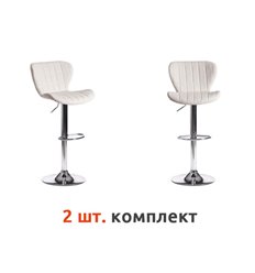 Барный стул TETCHAIR AVIONIC (mod. KY712A) компл. 2 шт., белая экокожа, основание хром фото 1