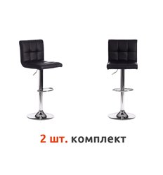 Барный стул TETCHAIR BARBER (mod. KY711D) компл. 2 шт., экокожа черный, основание хром фото 1
