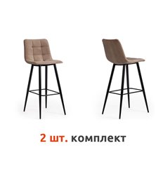 Барный стул TETCHAIR CHILLY (mod.7095б) компл. 2 шт., ткань бежевый barkhat 5, ножки черные фото 1