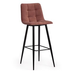 Барный стул TETCHAIR CHILLY (mod.7095б) ткань коралловый barkhat 15, ножки черные фото 1