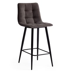 Барный стул TETCHAIR CHILLY (mod.7095б) ткань темно-серый barkhat 14, ножки черные фото 1