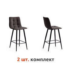 Барный стул TETCHAIR CHILLY (mod.7095б) компл. 2 шт., ткань темно-серый barkhat 14, ножки черные фото 1