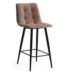 Полубарный стул TETCHAIR CHILLY (mod.7095пб) ткань бежевый barkhat 5, ножки черные фото 1