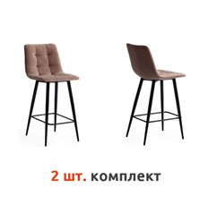 Полубарный стул TETCHAIR CHILLY (mod.7095пб) компл. 2 шт., ткань бежевый barkhat 5, ножки черные фото 1
