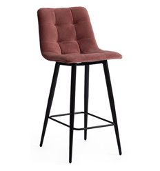 Полубарный стул TETCHAIR CHILLY (mod.7095пб) ткань коралловый barkhat 15, ножки черные фото 1