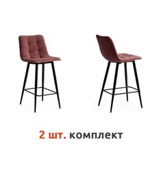 Полубарный стул TETCHAIR CHILLY (mod.7095пб) компл. 2 шт., ткань коралловый barkhat 15, ножки черные фото 1