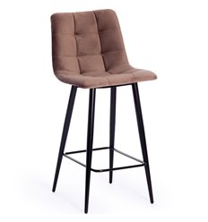 Полубарный стул TETCHAIR CHILLY (mod.7095пб) ткань коричневый barkhat 12, ножки черные фото 1