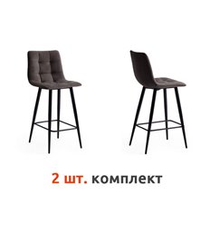 Полубарный стул TETCHAIR CHILLY (mod.7095пб) компл. 2 шт., ткань темно-серый barkhat 14, ножки черные фото 1