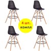 TETCHAIR Cindy Bar Chair (mod. 80-1) компл. 4 шт., пластик черные, ножки дерево натуральный фото 1