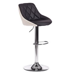 Барный стул TETCHAIR MESSY (mod. KY704C) экокожа, черный/белый, основание хром фото 1