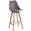 TETCHAIR TULIP BAR (mod. C1014H-1) компл. 4 шт., пластик/экокожа, серый, ножки дерево фото 2