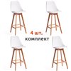 TETCHAIR TULIP BAR (mod. C1014H-1) компл. 4 шт., пластик/экокожа, белый, ножки дерево фото 1