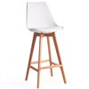 TETCHAIR TULIP BAR (mod. C1014H-1) компл. 4 шт., пластик/экокожа, белый, ножки дерево фото 2