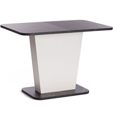 Двухцветный стол TETCHAIR GENT раздвижной ЛДСП, 68.6x110-145x75,5 см, Мрамор Блэк Роял/Белый фото 1