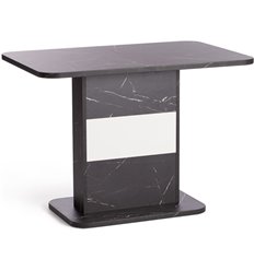 Двухцветный стол TETCHAIR SMART раздвижной ЛДСП, 105-140х68,6х75 см, Мрамор Блэк Роял/Белый фото 1