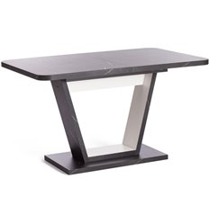 Двухцветный стол TETCHAIR VOX раздвижной ЛДСП, 132-172x85x75,5 см, Мрамор черный/Белый фото 1