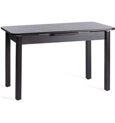 Двухцветный стол TETCHAIR ALIGERY раздвижной ЛДСП/HPL/опора-массив березы, 130-160х75х75 см, Мрамор чёрный/чёрный фото 1