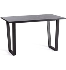 Двухцветный стол TETCHAIR COSTA нераздвижной ЛДСП/HPL/металл, 120х80х75 см, Мрамор чёрный/чёрный фото 1