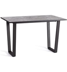 Двухцветный стол TETCHAIR COSTA нераздвижной ЛДСП/HPL/металл, 120х80х75 см, Гранит тёмный/чёрный фото 1