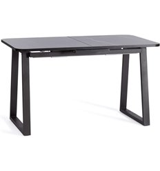Двухцветный стол TETCHAIR MALTIDO раздвижной ЛДСП/HPL/металл, 130-160х75х75 см, Мрамор чёрный/чёрный фото 1
