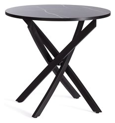 Двухцветный стол TETCHAIR MANZANA ЛДСП/HPL/металл, 80х80х75 см, Мрамор чёрный/чёрный фото 1