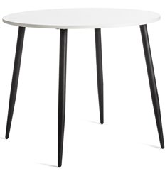 Двухцветный стол TETCHAIR URANUS ЛДСП/металл, 90x90x77 см, Белый/Черный фото 1