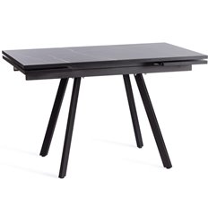 Двухцветный стол TETCHAIR VIGO раздвижной ЛДСП/HPL/металл, 120-180х80х75 см, Мрамор чёрный/чёрный фото 1