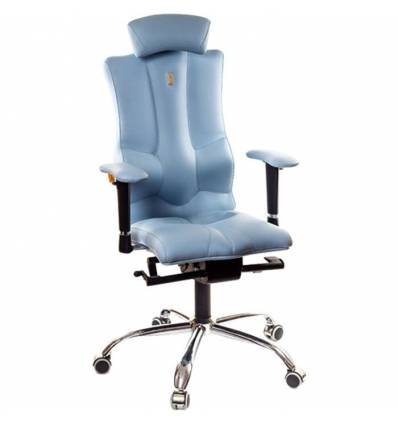 Кресло Kulik-System Elegance для оператора, ортопедическое с подголовником, цвет голубой