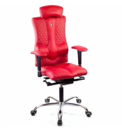 Кресло Kulik-System Elegance Design для оператора, ортопедическое с подголовником, цвет красный