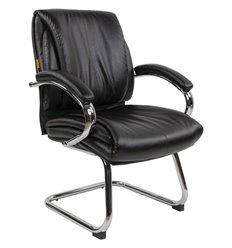 Кресло для посетителя CHAIRMAN CH423V экокожа, черный фото 1