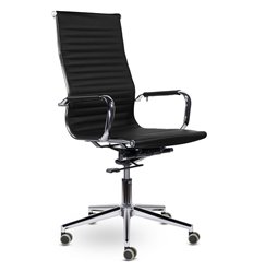 Офисное кресло UTFC СН-300 Кайман В хром СР S-0401 черный, экокожа фото 1