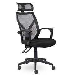 Кресло для руководителя UTFC М-711 Астон black PL черный, сетка/ткань фото 1