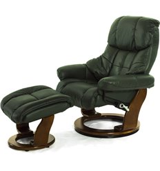 RELAX Lux 7438W Dark Green, кожа, цвет зеленый/темный орех фото 1