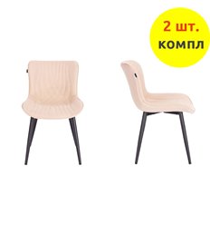 Стул кухонный EVERPROF Aqua Fabric Beige (компл. 2 шт), ткань бежевая, ножки черные, фото 1