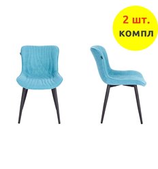 Стул кухонный EVERPROF Aqua Fabric Blue (компл. 2 шт), ткань голубой, ножки черные, фото 1