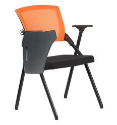 Стул офисный Riva Chair Seat M2001P с пюпитром оранжевый/черный, сетка/ткань фото 1