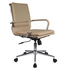 Riva Chair Hugo 6003-2SE светло-бежевое, хром, экокожа