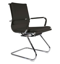 Офисное кресло Riva Chair Hugo 6003-3EC черное, хром, экокожа фото 1