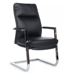 Офисное кресло Riva Chair Leon-SF D916 Черный, хром, экокожа фото 1