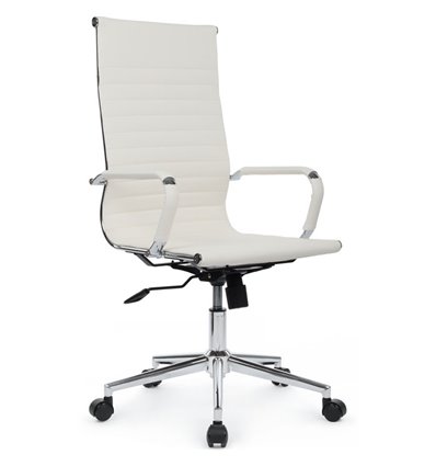 Riva Chair Hugo 6002-1SE белое, хром, экокожа