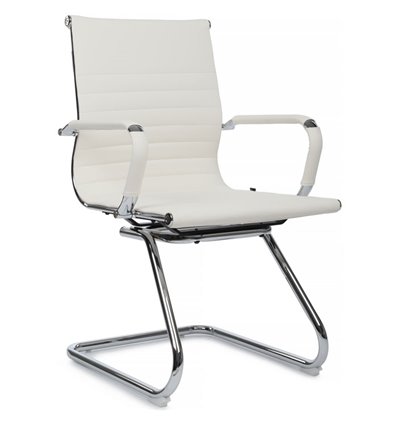 Riva Chair Hugo 6002-3E белое, хром, экокожа