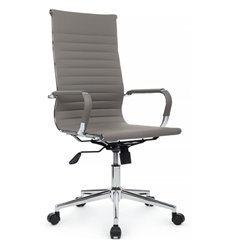 Riva Chair Hugo 6002-1SEC серое, хром, экокожа