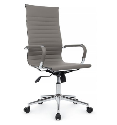 Riva Chair Hugo 6002-1SEC серое, хром, экокожа