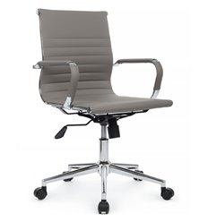 Riva Chair Hugo 6002-2SE серое, хром, экокожа